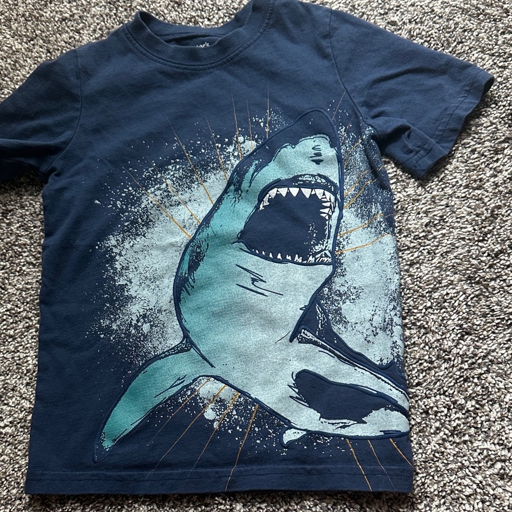 Carter's Navy Shark Splash Tee - Picture 3 of 7
